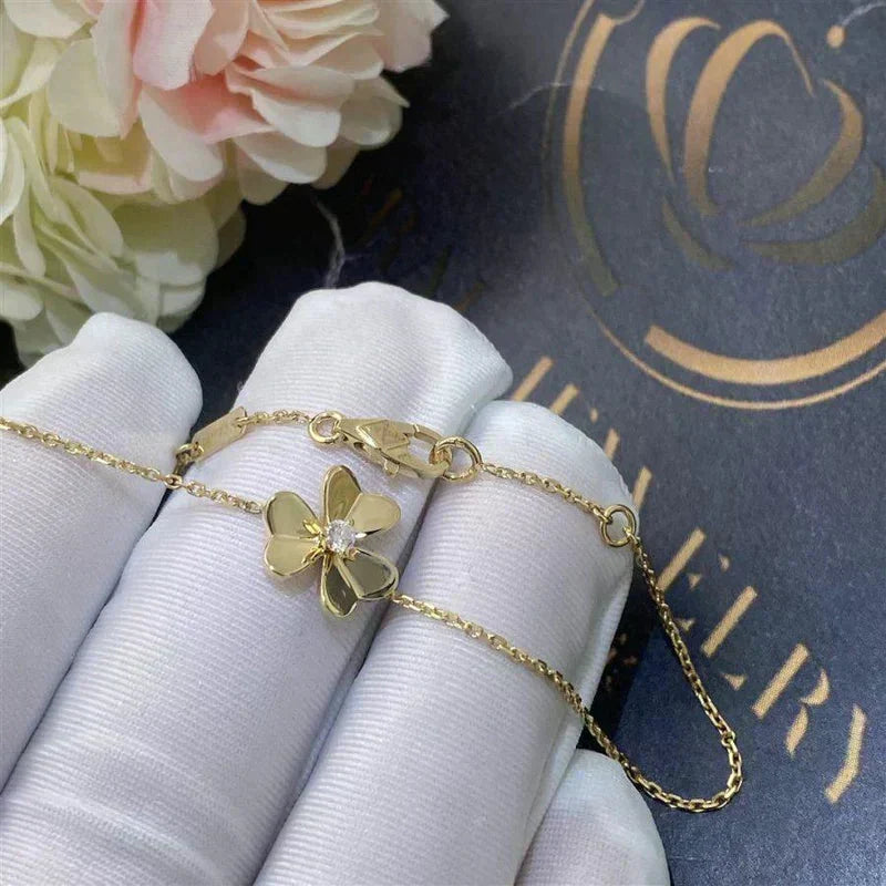 [✨ROSE💎]FRIVOLE GOLD FLOWER PINK MALACHITE BRACELET
