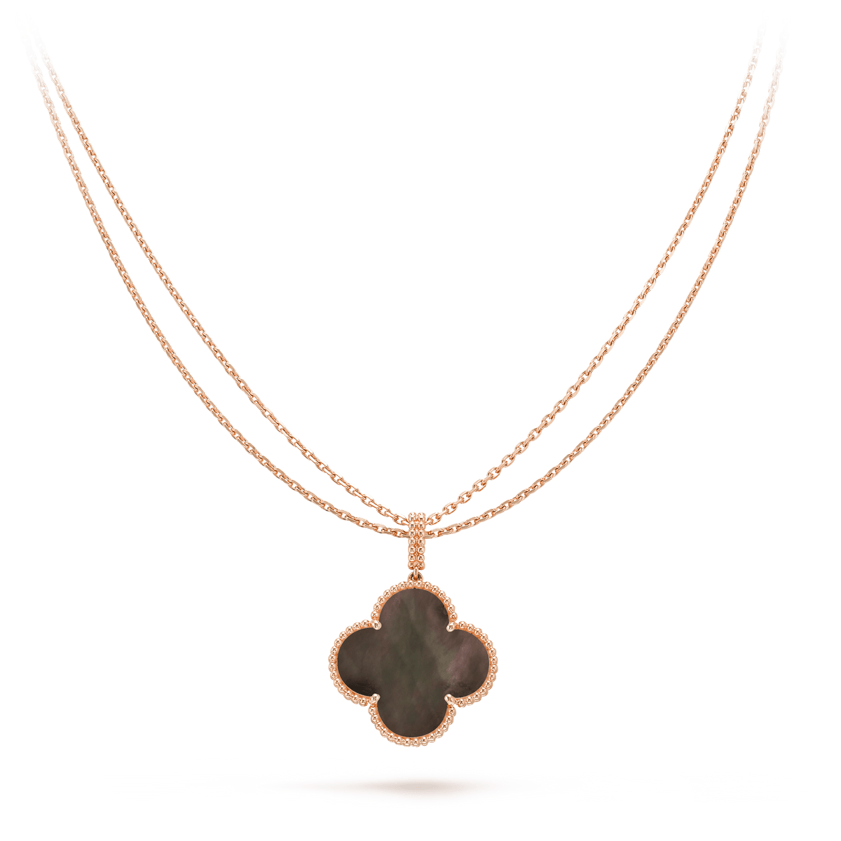 [✨ROSE💎]CLOVER 25MM GOLD DARK MOP BIG CLOVER NECKLACE