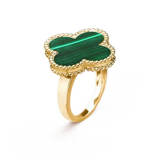 [✨ROSE💎]CLOVER MALACHITE RING