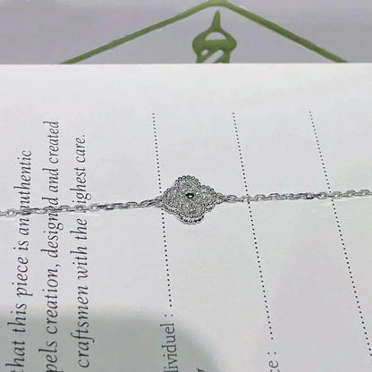 [✨ROSE💎]CLOVER  SINGLE FLOWER BRACELET SILVER
