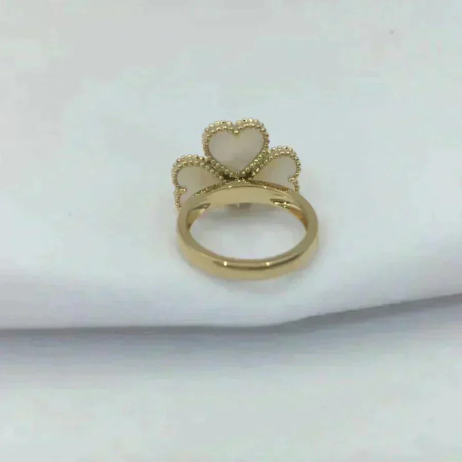 [✨ROSE💎]SWEET CLOVER WHITE MOP RING