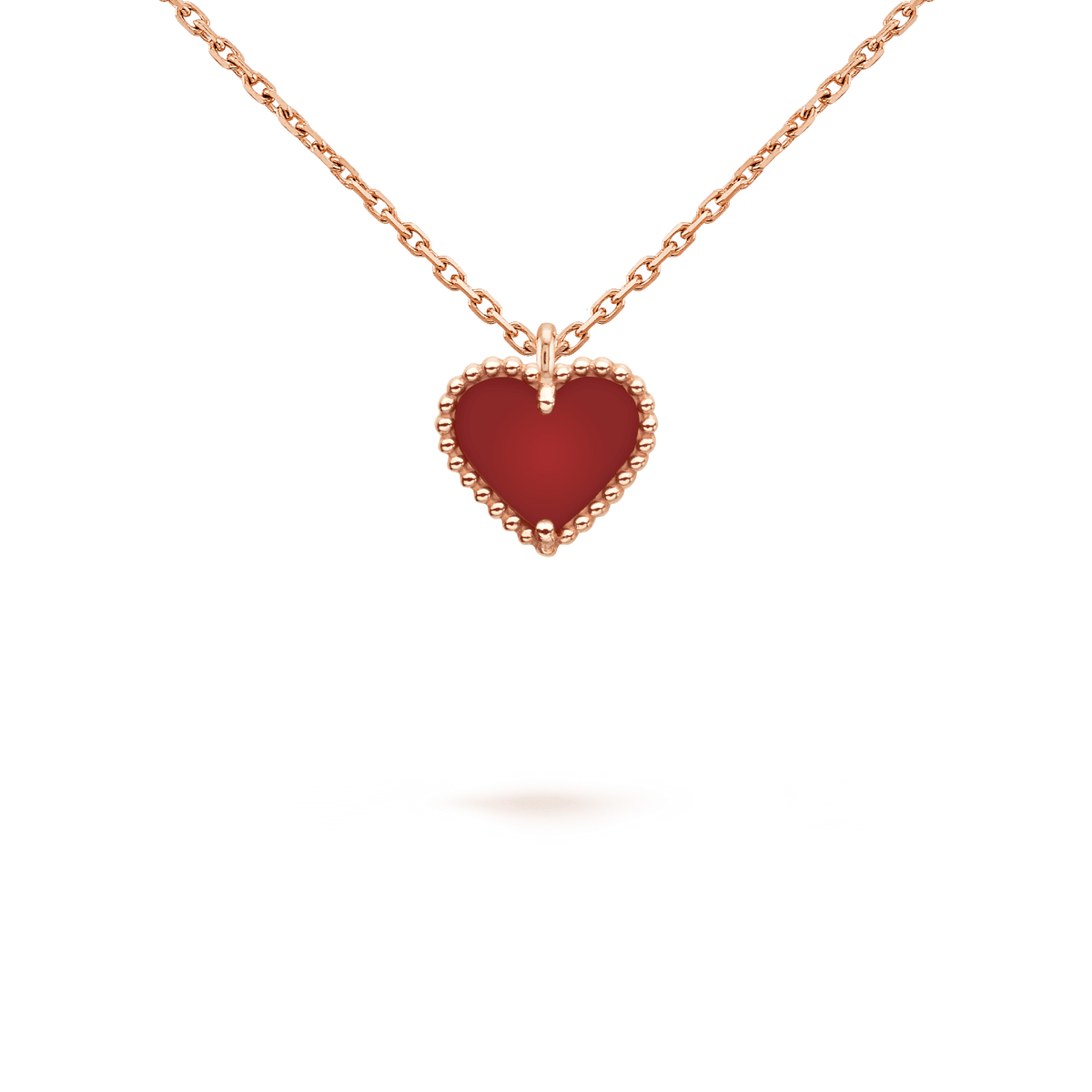[✨ROSE💎]SWEET CLOVER CARNELIAN HEART NECKLACE