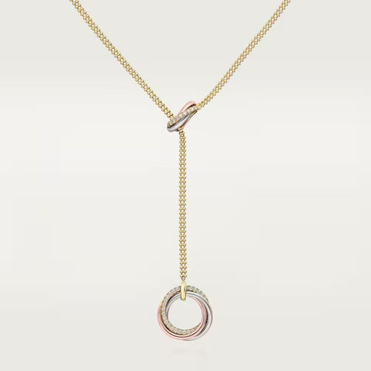 [✨ROSE💎]TRINITY DIAMONDS NECKLACE